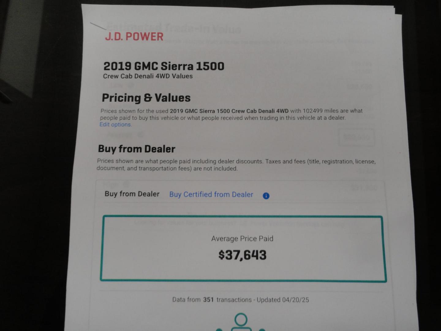 2019 Pacific Blue Metallic /Graphite GMC Sierra 1500 Denali Crew Cab 4WD (1GTU9FED7KZ) with an 5.3L V8 OHV 16V engine, 8 SPEED AUTOMATIC transmission, located at 827 W 26th Street, Erie, PA, 16508, (814) 455-3401, 42.105431, -80.090942 - Thanks for looking at our one owner rust and accident-free new truck trade. This is the top-of-the-line GMC Sierra Denali model with just about all the options on this top-of-the-line model and if you know this model you know what they are. A full service was just completed in our service department - Photo#47