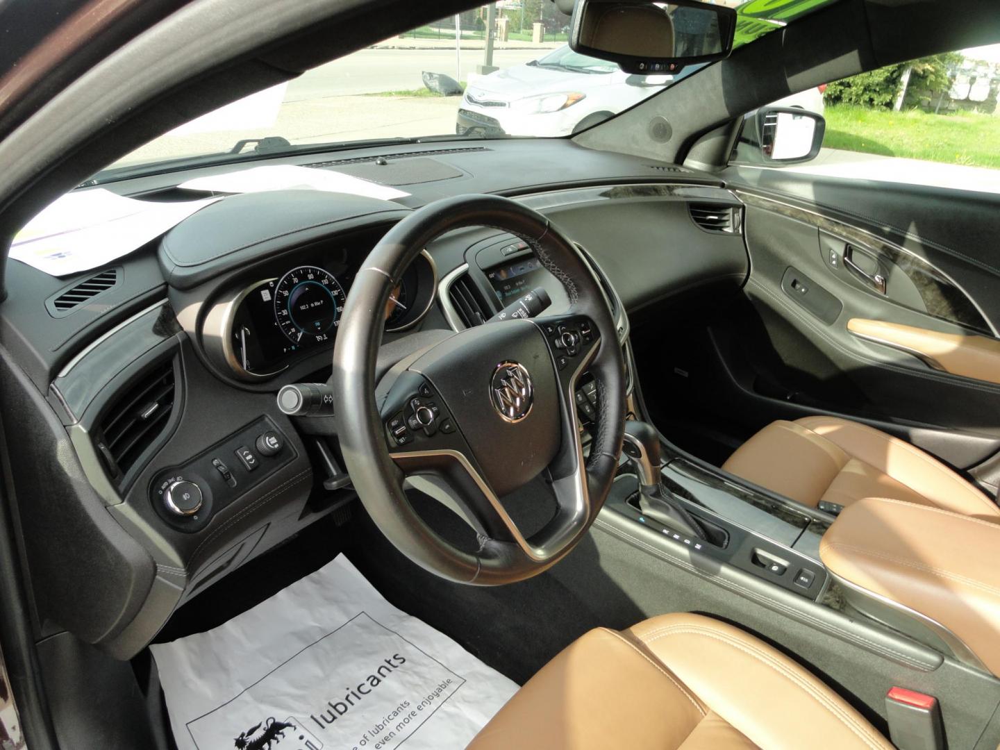 2016 Burnished Brandy Metallic /Coco/Dune Buick LaCrosse Leather Package (1G4GB5G35GF) with an 3.6L V6 DOHC 24V FFV engine, 6 Speed automatic transmission, located at 827 W 26th Street, Erie, PA, 16508, (814) 455-3401, 42.105431, -80.090942 - Thanks for looking at our two-owner accident and rust-free recent arrival. This is the Leather Package trim level with Driver confidence package which includes adaptive HID headlamps, front collision alert, blind spot monitoring, rear cross-traffic alert, foglamps and a heads-up display. This vehicl - Photo#8