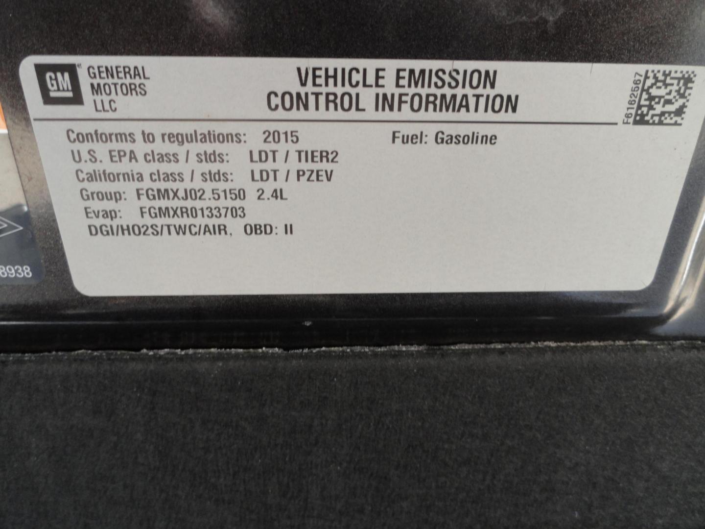 2015 Tungsten Metallic /Greystone Chevrolet Equinox 1LT AWD (2GNFLFEK7F6) with an 2.4L L4 DOHC 16V FFV engine, 6-Speed Automatic transmission, located at 827 W 26th Street, Erie, PA, 16508, (814) 455-3401, 42.105431, -80.090942 - Thanks for looking at our low mileage accident-free new Chevy trade in. This is the LT model with all wheel drive, power drivers seat, back up camera, Bluetooth and lots more. A full service was just completed in our service department with new Pa state and emissions inspection plus a lube oil and f - Photo#38
