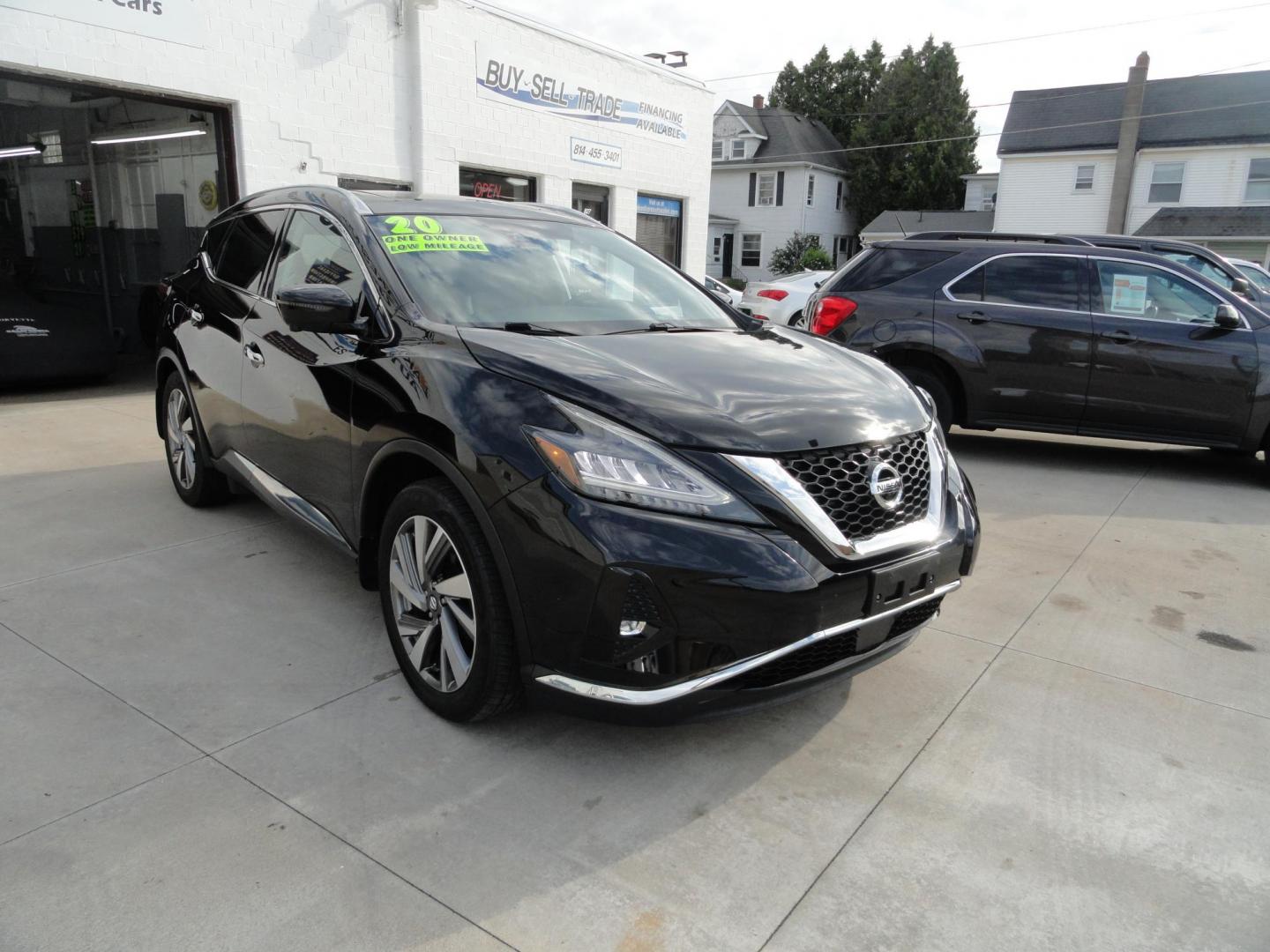 2020 Super Black /Graphite Nissan Murano SL (5N1AZ2CS6LN) with an 3.5L V6 DOHC 24V engine, CVT transmission, located at 827 W 26th Street, Erie, PA, 16508, (814) 455-3401, 42.105431, -80.090942 - Photo#0