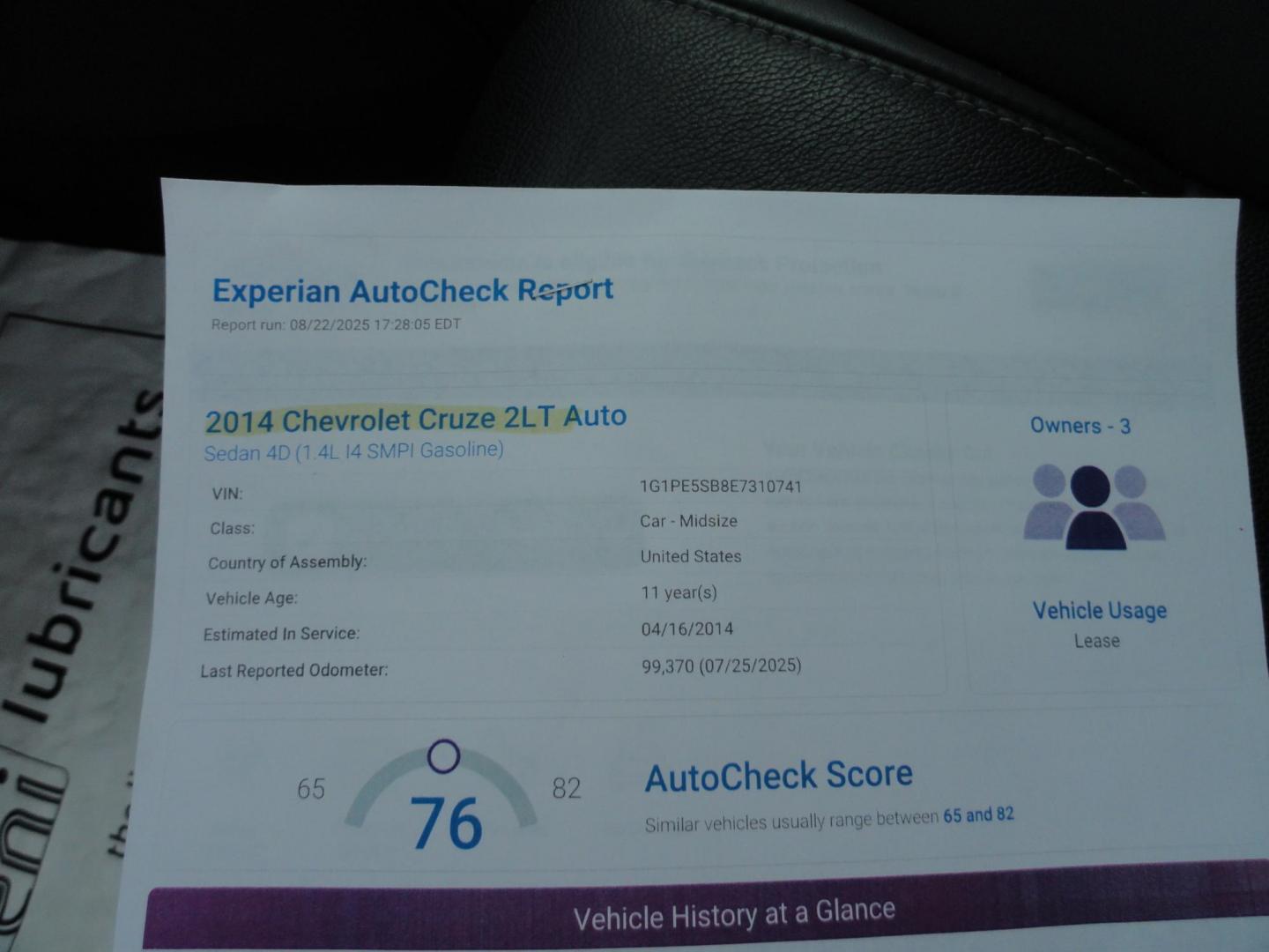 2014 Atlantis Blue Metallic /Greystone Chevrolet Cruze 2LT (1G1PE5SB8E7) with an 1.4L L4 DOHC 16V TURBO engine, 6-Speed Automatic transmission, located at 827 W 26th Street, Erie, PA, 16508, (814) 455-3401, 42.105431, -80.090942 - Thanks for looking at our super clean rust and accident-free recent arrival. This is the RS 2LT model with lots of options including leather seating area, power sunroof, factory remote start, upgrade wheels and lots more. A full service was just completed in our service department with new Pa state - Photo#44