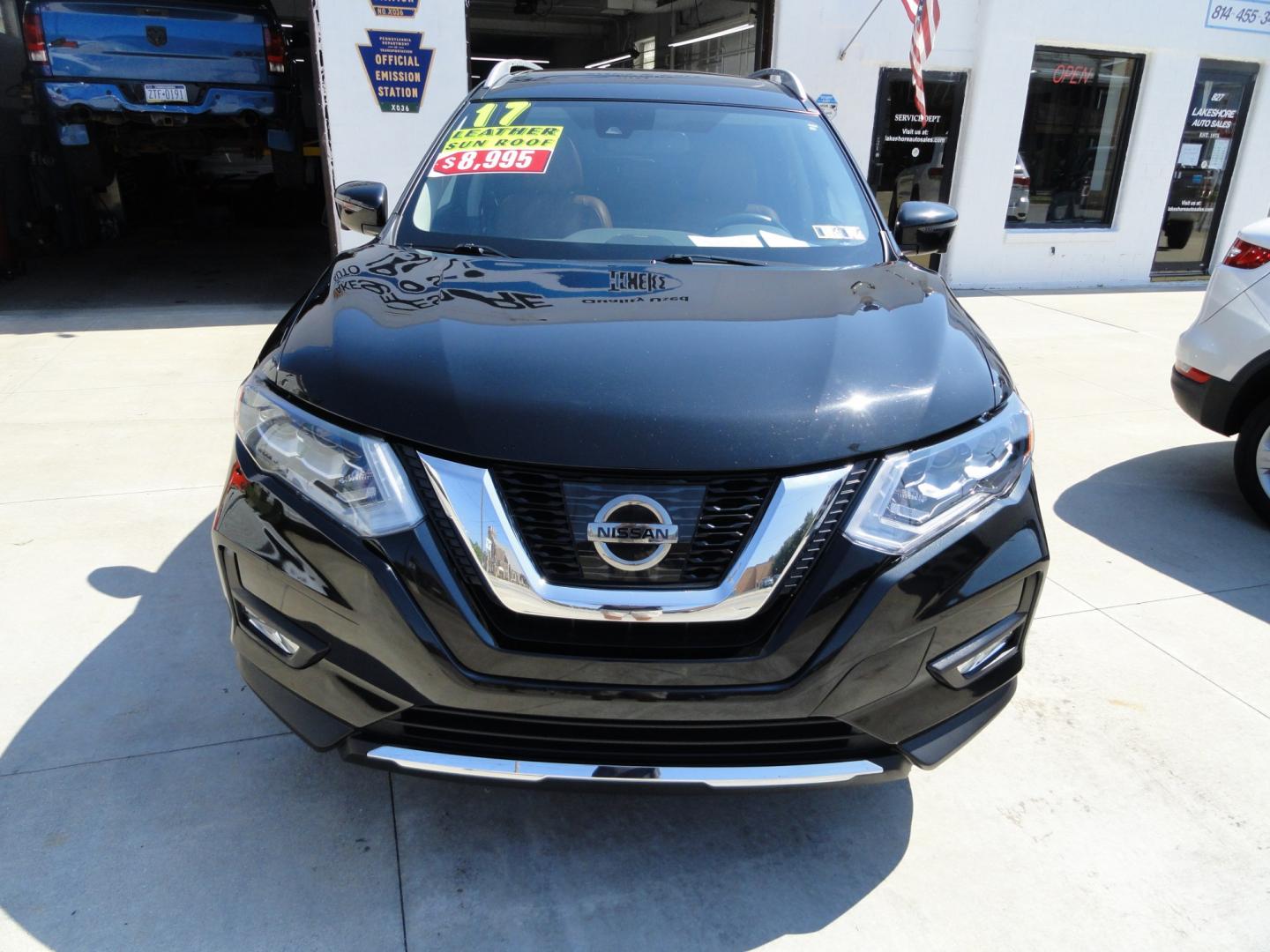 2017 Black Onyx /Two Tone Nissan Rogue SL (5N1AT2MV1HC) with an 2.5L L4 DOHC 16V engine, CVT transmission, located at 827 W 26th Street, Erie, PA, 16508, (814) 455-3401, 42.105431, -80.090942 - Thanks for looking at two owner accident-free new arrival that we sold back in October to a good friend and unfortunately, he passed away suddenly and only put 183 miles on this vehicle which we purchased back from his family. This is the SL all-wheel drive model with every option in that model incl- Photo#1
