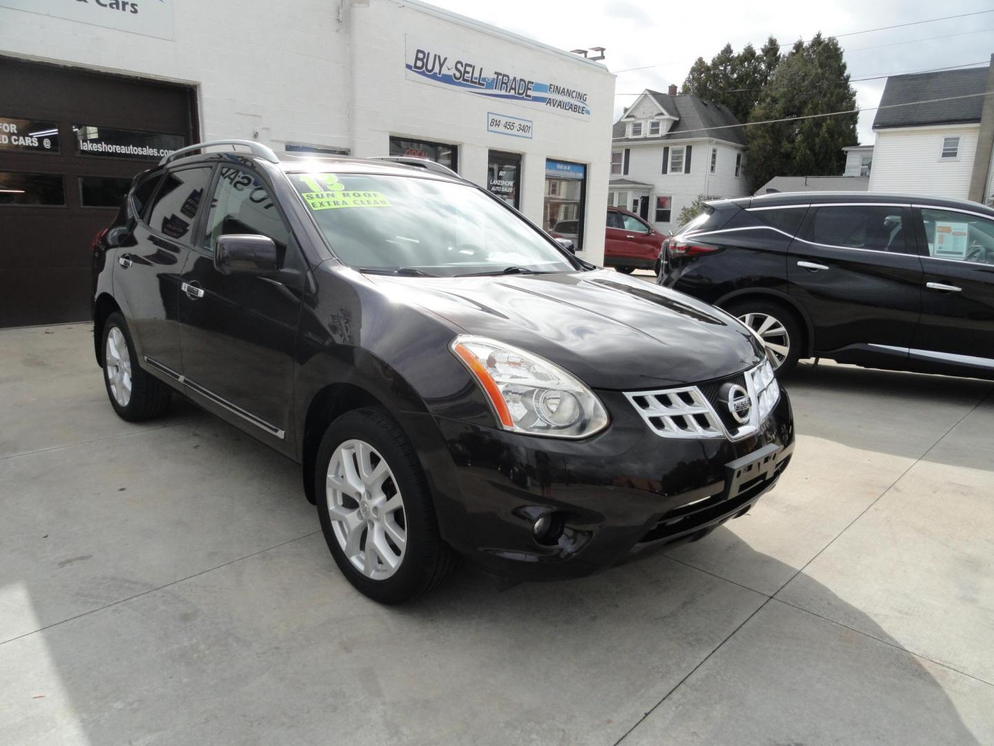 2013 Black Amethyst Metallic /Jet Black Nissan Rogue SL AWD (JN8AS5MV3DW) with an 2.5L L4 DOHC 16V engine, Continuously Variable Transmission transmission, located at 827 W 26th Street, Erie, PA, 16508, (814) 455-3401, 42.105431, -80.090942 - Thanks for looking at our new Honda trade in. This is the SL model with all wheel drive, power drivers seat, power sunroof, navigation, back up camera, keyless entry and lots more. A recent service was just completed in our service department plus a lube oil and filter change. This SUV is in almost - Photo#0