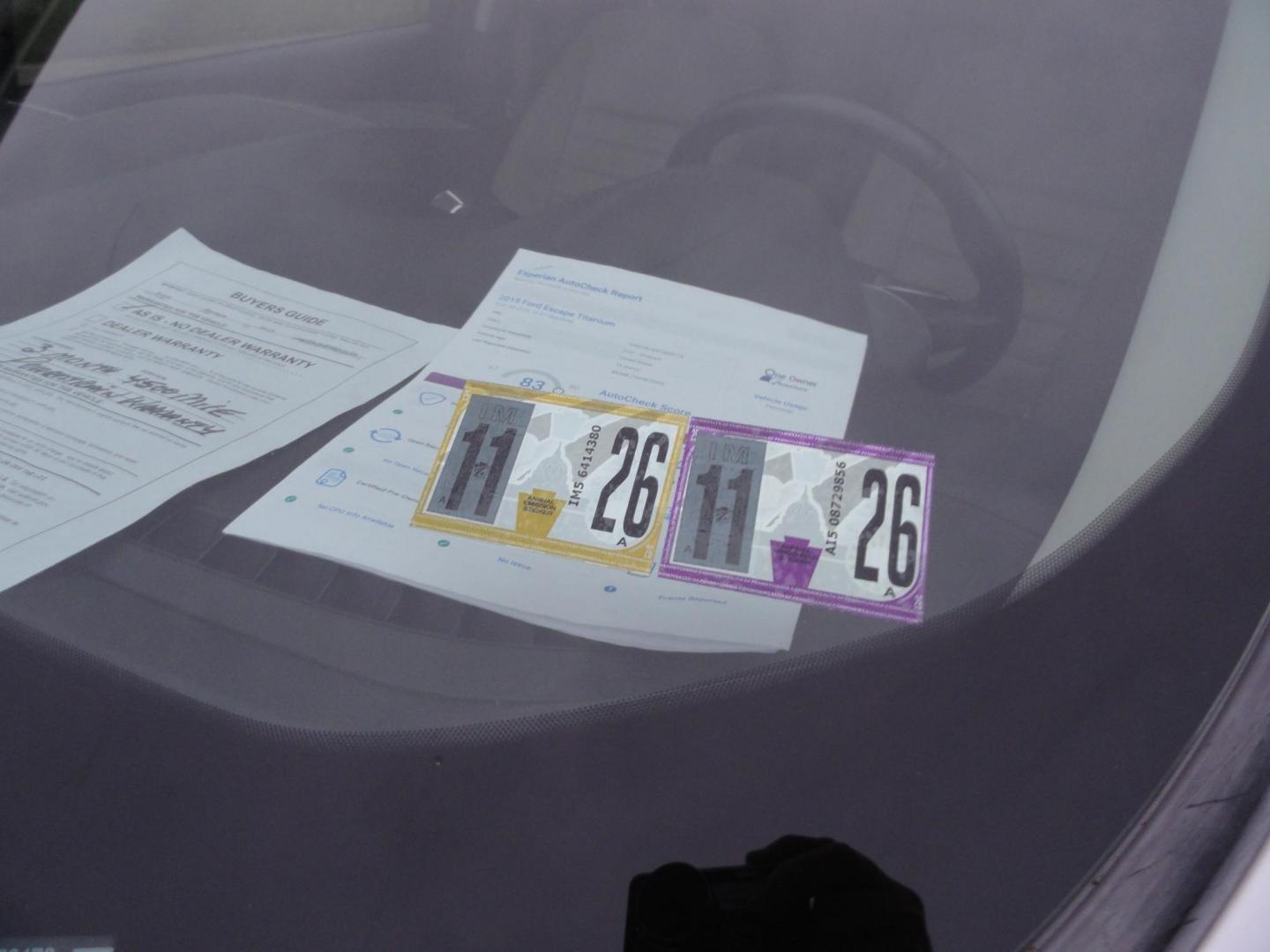 2015 White Platinum Tricoat /Tan Ford Escape Titanium 4WD (1FMCU9J94FU) with an 2.0L L4 DOHC 16V engine, 6-Speed Automatic transmission, located at 827 W 26th Street, Erie, PA, 16508, (814) 455-3401, 42.105431, -80.090942 - Photo#55