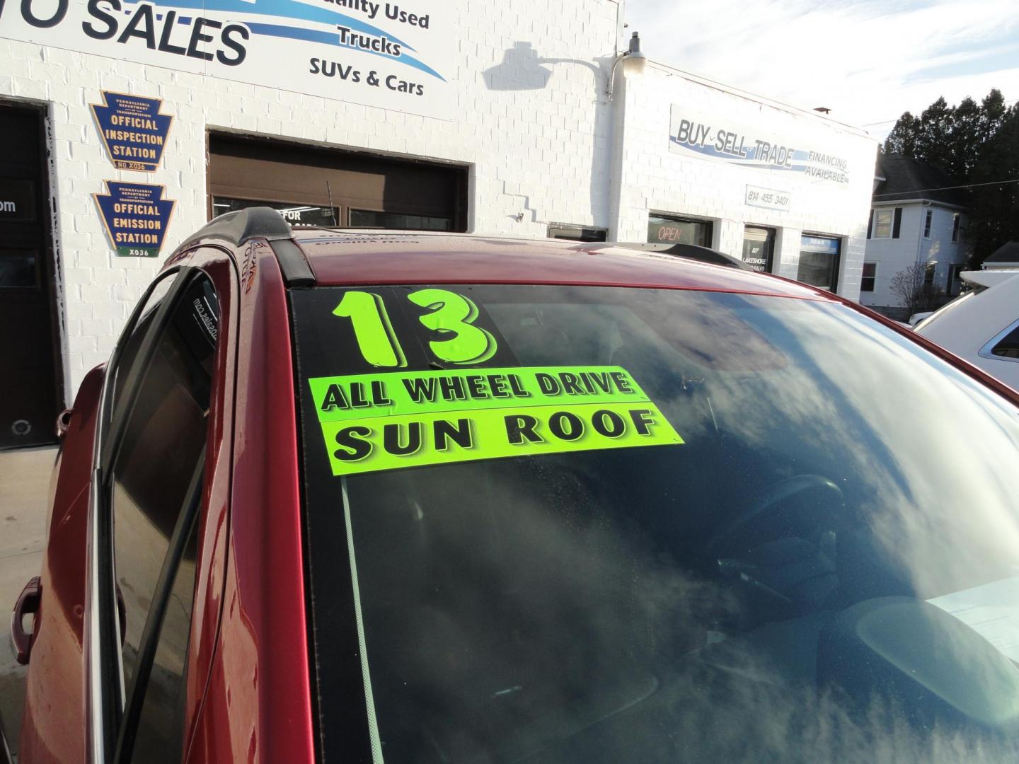 2013 Ruby Red Metallic /Jet Black Buick Encore Convenience AWD (KL4CJFSB0DB) with an 1.4L L4 DOHC 16V TURBO engine, 6-Speed Automatic transmission, located at 827 W 26th Street, Erie, PA, 16508, (814) 455-3401, 42.105431, -80.090942 - Thanks for looking at our low mileage extra clean rust-free new arrival. This is the convenance package with all wheel drive, power sunroof, leather seats, remote start, rear camera and lots more. A full service was just completed in our service department with new Pa state and emissions inspection - Photo#2