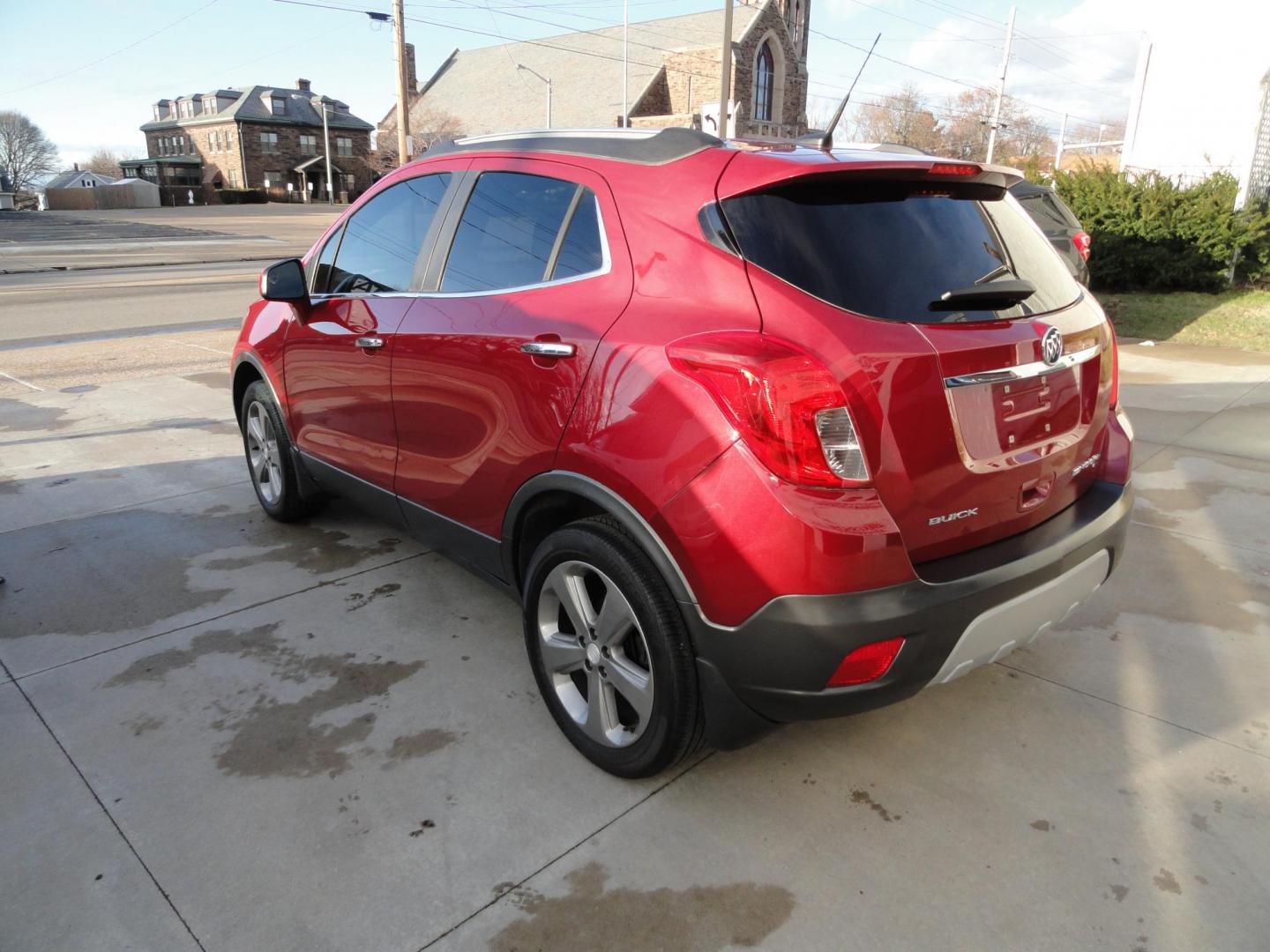 2013 Ruby Red Metallic /Jet Black Buick Encore Convenience AWD (KL4CJFSB0DB) with an 1.4L L4 DOHC 16V TURBO engine, 6-Speed Automatic transmission, located at 827 W 26th Street, Erie, PA, 16508, (814) 455-3401, 42.105431, -80.090942 - Thanks for looking at our low mileage extra clean rust-free new arrival. This is the convenance package with all wheel drive, power sunroof, leather seats, remote start, rear camera and lots more. A full service was just completed in our service department with new Pa state and emissions inspection - Photo#5