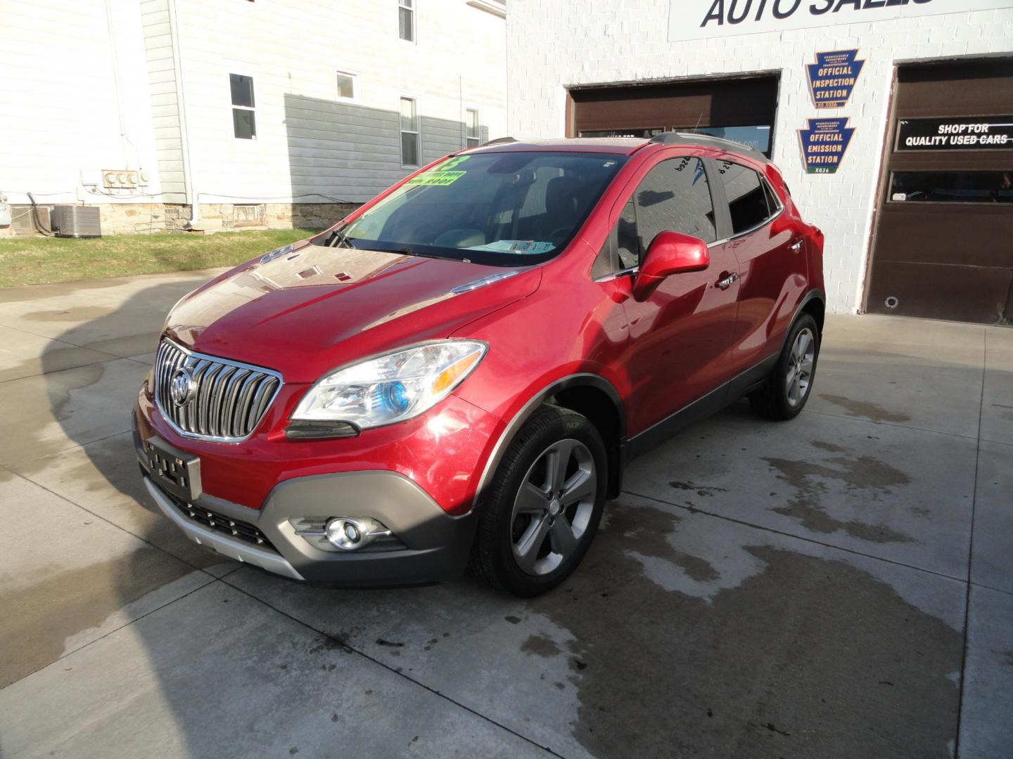 2013 Ruby Red Metallic /Jet Black Buick Encore Convenience AWD (KL4CJFSB0DB) with an 1.4L L4 DOHC 16V TURBO engine, 6-Speed Automatic transmission, located at 827 W 26th Street, Erie, PA, 16508, (814) 455-3401, 42.105431, -80.090942 - Thanks for looking at our low mileage extra clean rust-free new arrival. This is the convenance package with all wheel drive, power sunroof, leather seats, remote start, rear camera and lots more. A full service was just completed in our service department with new Pa state and emissions inspection - Photo#6