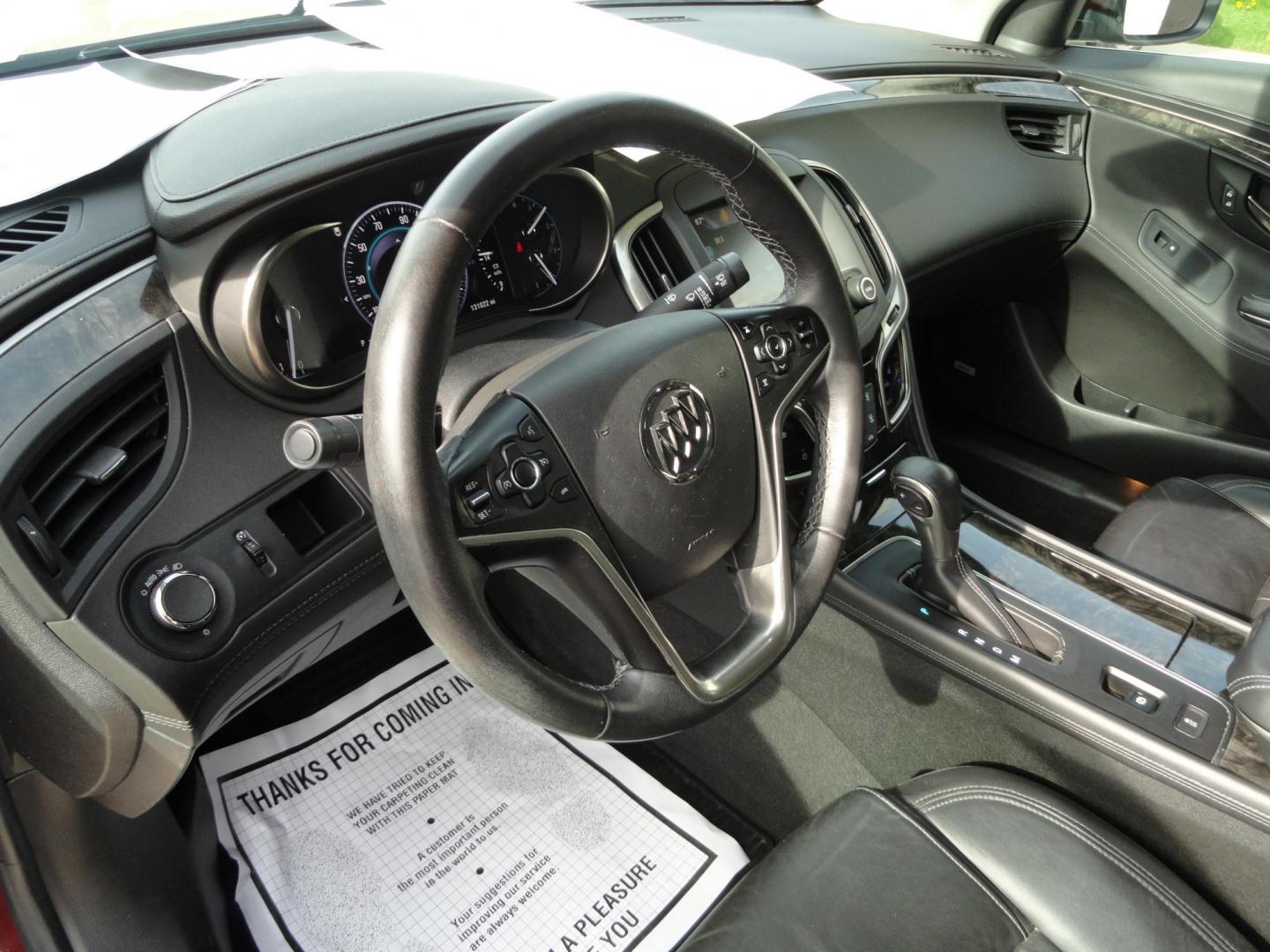 2016 Baroque Red Metallic /Graphite Buick LaCrosse Leather Package AWD (1G4GC5G34GF) with an 3.6L V6 DOHC 24V FFV engine, 6-Speed Automatic transmission, located at 827 W 26th Street, Erie, PA, 16508, (814) 455-3401, 42.105431, -80.090942 - Thank for looking at our two-owner new Chevrolet trade in. This is the Premium with leather all-wheel drive model with heated leather, keyless entry, back up camera, push button start and lots more. We've been servicing this vehicle since 30,000 miles for the previous customer who took excellent car - Photo#22