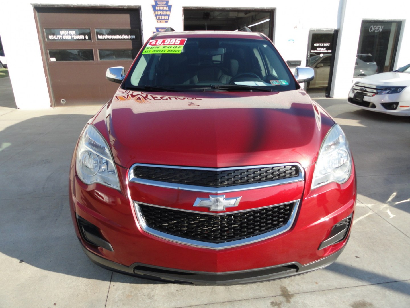 2014 Crystal Red Metallic /Greystone Chevrolet Equinox 1LT (2GNFLFEK8E6) with an 2.4L L4 DOHC 16V FFV engine, 6-Speed Automatic transmission, located at 827 W 26th Street, Erie, PA, 16508, (814) 455-3401, 42.105431, -80.090942 - Thanks for looking at our super clean rust-free new Ford trade. This is the LT model with all wheel drive, power seat. power sunroof, back up camera and lots more. A full service was just completed in our service department with new Pa state and emissions inspection plus a lube oil and filter change- Photo#1