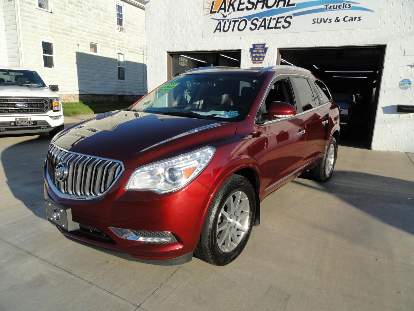 2017 Crismon Red metallic /Jet Black Buick Enclave Leather AWD (5GAKVBKD9HJ) with an 3.6L V6 DOHC 24V engine, 6-Speed Automatic transmission, located at 827 W 26th Street, Erie, PA, 16508, (814) 455-3401, 42.105431, -80.090942 - Thanks for looking at our super clan rust free new arrival. This is the Enclave model with all wheel drive, power heated seats, power sunroof, remote start, passive entry, remote start,blind spot monitor Bluetooth, back up camera and lots more. A full service was just completed in in our service dep- Photo#7
