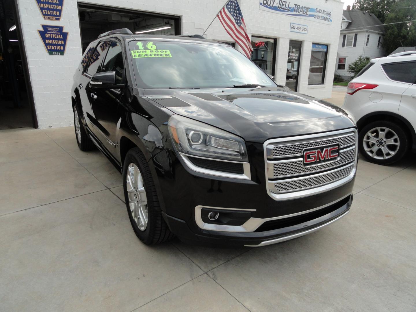 2016 Ebony Twilight Metallic /Cocoa Dune GMC Acadia Denali AWD (1GKKVTKD3GJ) with an 3.6L V6 DOHC 24V engine, 6-Speed Automatic transmission, located at 827 W 26th Street, Erie, PA, 16508, (814) 455-3401, 42.105431, -80.090942 - Thanks for looking at our super clean accident and rust-free new arrival. This is the Denali all-wheel drive model with every option available on this 2016 model year SUV. A full service was just completed on this vehicle along with a new Pa state and emissions inspection, a lube oil and filter chan- Photo#0